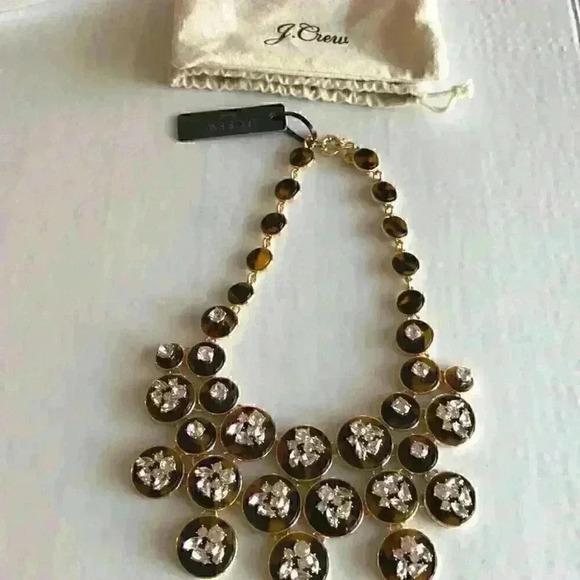 J Crew NEW Tortoise & Crystal Statement Ne… - Picture 7 of 10